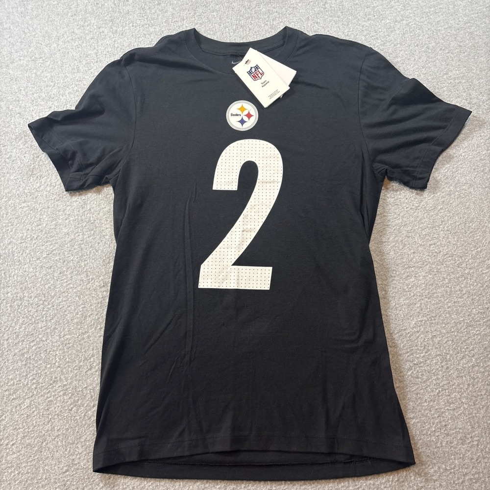 NFL Steelers Nike Short Sleeve T Shirt sz s Fields #2 Black T Shirt Brand New